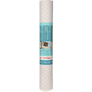 Con-Tact Brand Luxury Fabric Liners, Non-Adhesive Drawer and Shelf Liner, Multi-Functional Protective Liner, 18" x 4', Savoire Pale Gray, Pack of 1 Roll, 18"W x 47.6"L