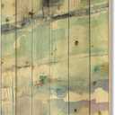 Blue Abstract Panel Ii Modern & Contemporary Wood Wall Decor, Blue Wood Wall Art, Large Cottage Wood Wall Panels Printed On Natural Pine Wood Art (32"L x 24"W)