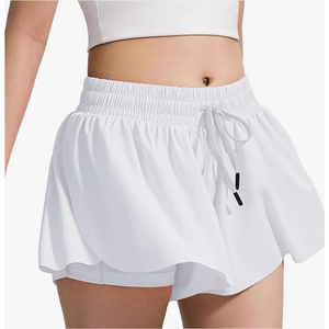 BOOPH Girls Flowy Shorts Athletic Butterfly Shorts with Inner Pockets 2-in-1 for Girls Running Tennis Sports Small