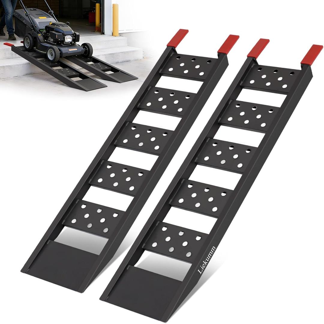 LIEKUMM 40" Heavy Duty Truck Ramps, 2200 lbs Loading Ramps for Pickup Trucks, Metal Truck Bed Ramps for ATV, Lawn Mower, Trailer Use (2pcs)
