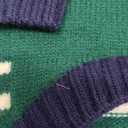 Kuoser Dog Sweater, Warm Dog Sweaters for Medium Dogs, Turtleneck Thick Medium Dog Sweater Christmas Outfit, Pet Winter Clothes Doggie Knitwear Girl Boy for Holiday Thanksgiving, Green & Navy Strips M (Medium (Chest: 17.32"))