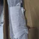 SmartStandard 42 x 84 in Glass Barn Door with 7FT Sliding Hardware Kit & Handle, Pre-Drilled Ready to Assemble, Waterproof PVC Coating, White, 5-Panel Glass