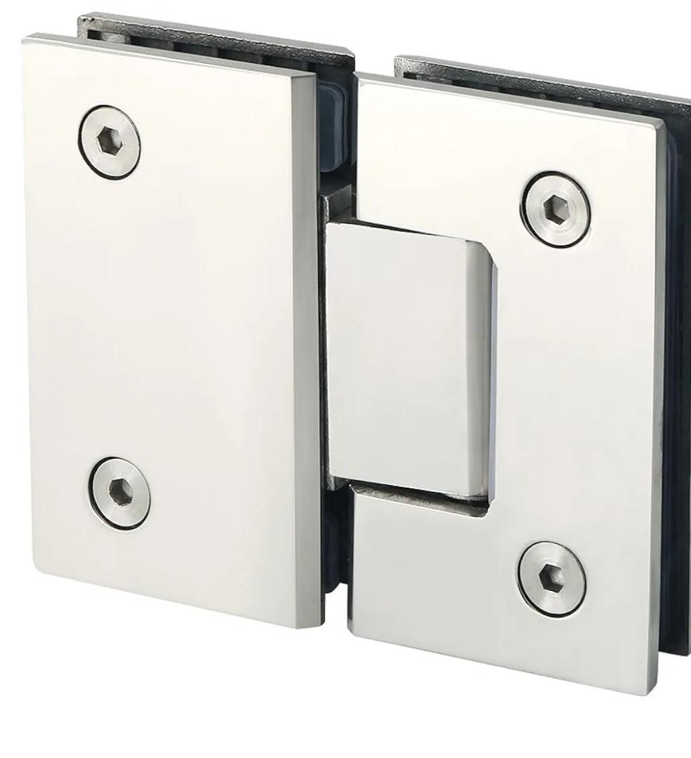 Alise Glass Shower Door Hinges, 180 Degree Shower Door Hinges for Glass Doors,Heavy Duty Stainless Steel Cabinet Hinges,Frameless Shower Doors Hardware Replacement Part,Polished Chrome