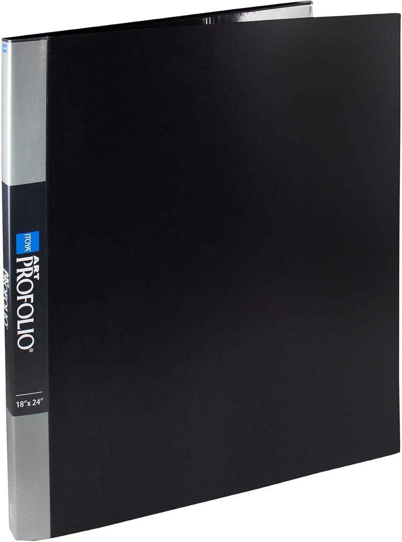 ITOYA Original Art ProFolio 18x24 Black Photo Album Book with 48 Pages - Protective Binder with Plastic Sleeves
