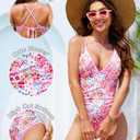 One Piece Swimsuit Women Tummy Control Bathing Suit Teen Girls Floral Modest Swim Suits Shapewear Slimming Swimwear (S)