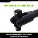 Der Erwachte 16-inch Dual Drive Breaker Bar, 3/8" & 1/2" Drive, Heavy Duty Breaker Bars with 360 Rotatable Head, Spring-loaded Detent Ball, Premium Chrome Vanadium Steel with Black Powder Coating
