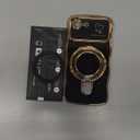 for iPhone 17e/16e Case with Screen Protector: Luxury Plated Gold Cute Wavy Edge Love Heart Pattern Kickstand Case, Slim Soft TPU Shockproof Protection Cover for iPhone 16e/17e (Black)