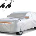 Waterproof SUV Car Cover: 6-Layer Protection from Rain, Snow, UV & Dust - Universal Fit up to 189 inches with Zipper Door & Windproof Straps for Outdoor, Garage, Travel Use, Silver