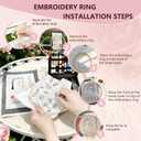 EVOCKAY 2026 New Embroidery Stitch Book Kit - Ideal Cross Stitch & Embroidery Kit for All Skill Levels - Beginner-Friendly Sewing Kit with Instructions & Embroidery Hoop