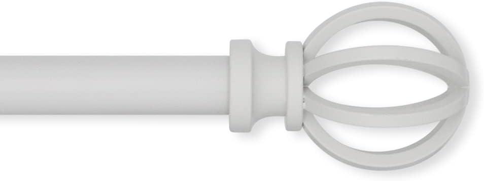 Lumino Cage Single Curtain Rod Set, 5/8" Diameter - Starting at $14.99 - (With Multiple Color Options), Curtain Rod, Drapery Rod, Decorative Rod, Dcor, White, 30-84" Width