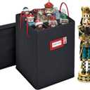 Christmas Nutcracker and Figurine Collectible Storage Box - Stores Up to 9-16" Tall Nutcrackers, Ornaments, and More - Holiday Decor Organizer with Adjustable Dividers - Nutcracker NOT Included (Charcoal)