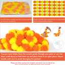 5Pcs Marigold Garland for Decoration,5 Feet Artificial Marigold Flowers Diwali Decorations for Home, Orange and Yellow Artificial Marigold Heads for Diwali Party, Indian Weddings, Halloween, Wreath