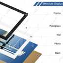 Wiscet 18x24 Poster Frame Set of 4, Display Picture 16x20 with Mat or 18x24 without Mat, Photo Frame for Horizontal or Vertical Wall Display, Black