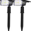 LEREKAM Solar Spot Lights, IP65 Waterproof 40 LEDs Landscape Spotlights,USB & Solar Powered Wall Lights Dark Sensing Auto On/Off,3 Modes Outdoor Solar Garden Lights for Yard Porch 2 Pack