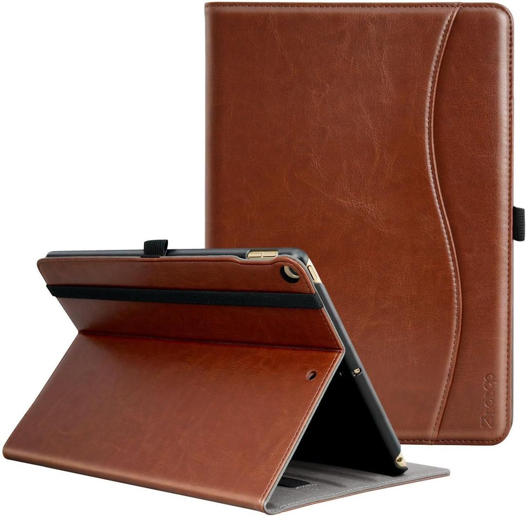 ZtotopCases for iPad 6th/5th Generation 9.7 Inch 2018/2017 iPad Air 2 & 1 Case, Premium PU Leather Business Folding Cover with Auto Wake/Sleep, Multiple Viewing Angles for iPad Air 2nd/1st Gen, Brown