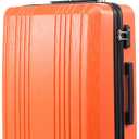 Coolife Luggage Suitcase PC+ABS with TSA Lock Spinner Carry on Hardshell Lightweight 20in 24in 28in(orange, S(20in_carry on))
