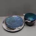 Melamine Dinnerware Sets for 4, 12pcs Plates and Bowls Sets for Daily Use, Dishwasher Safe, BPA-free, Teal Green