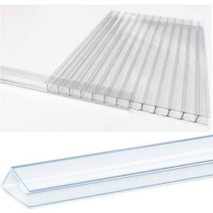 10 PCS Polycarbonate Greenhouse U Connector Profile 4ft Length, Fits 4mm Twin-Wall Polycarbonate Panels Duty Dust Rain & Moisture Protection Durabler (U Connectors 4mm-4ft), U-Clip 4 mm thick x 4 ft