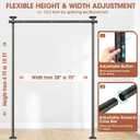 SUNALLY Room Divider Curtain Rod, No Drilling Room Separator for Space Partition Adjustable 4-10ft(H) 28-70inch(W) Heavy Duty Temporary Wall Divider Floor to Ceiling Tension Rod, Black