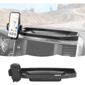 RT-TCZ Cell Phone Holder Dash Mount Holder with Storage Box Bracket Center Console Interior Accessories Compatible with Dodge RAM 2018-2023,for 8.4-inch Screen