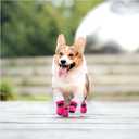 YAODHAOD Dog Shoes for Small Dogs, Puppy Dog Boots & Paw Protector for Winter Snowy Days, Anti-Slip Sole Dog Booties for Indoor Hardwood Floor 4PCS (Pink, Size: 2)