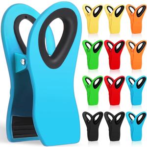 2 x 12 Pack Chip Clips Bag Clips, Magnetic Bag Clip for Food Storage Heavy Duty, Plastic Food Clip for Chips, Snack, Kitchen, Refrigerator, Garden, Sewing, Fabric, Clothes Pins