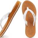 ONCAI Women's Flip Flops Comfortable Summer Beach Thong Sandals for Women with Cushion Walking Arch Support Yoga Mat Indoor Outdoor Soles, Size 8.5