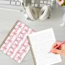 2 x 2 Pcs Pink Bow Spiral Notebook, Coquette Preppy Spiral Notebook for Women Friends Girls, 160 Pages Trendy Hardcover Journaling Notebooks for Business Writing Travel Home Office Aesthetic Notebooks