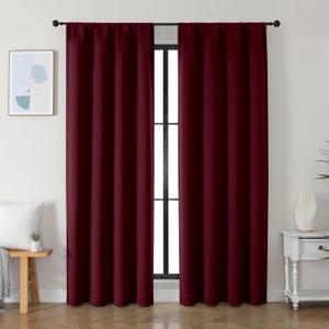 Simplebrand Ava Burgundy Blackout Curtains for Bedroom 84 Inch Length 2 Panels Set, Solid Thermal Insulated Privacy Nursery Window Treatment Curtains Blackout Drapes, W40 x L84 Inch, Burgundy Simplebrand Ava Burgundy Blackout Curtains for Bedroom 84 Inch Length 2 Panels Set, Solid Thermal Insulated Privacy Nursery Window Treatment Curtains Blackout Drapes, W40 x L84 Inch, Burgundy