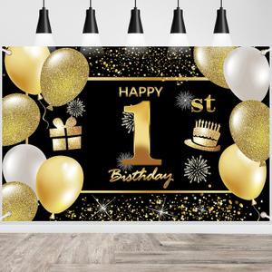 1st Happy Birthday Banner - Decorations for Men's Birthday Party