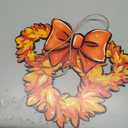 Fall Thanksgiving Wall Decor Lantern - Pumpkins Maple Leaf Door Hanging Sign Decor with Light, Autumn Farmhouse Wreath & Indoor Window Decorations