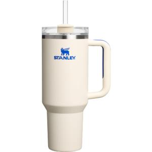 STANLEY Quencher H2.0 Tumbler with Handle and Straw 40 oz | Flowstate 3-Position Lid | Cup Holder Compatible for Travel | Insulated Stainless Steel Cup | BPA-Free | Cream Royal