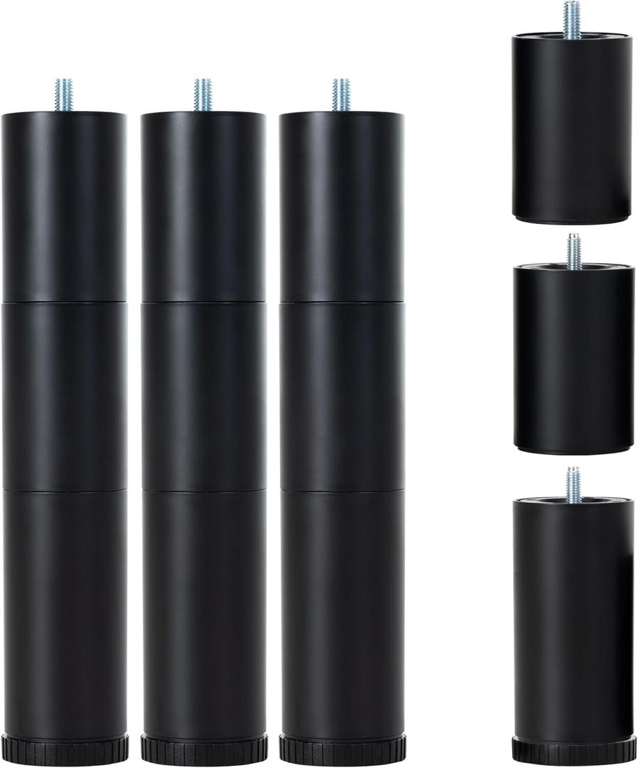 Adjustable Bed Legs Replacement for Adjustable Bed Base Frame, Different Threads Include,12 inch Screw in Legs Set of 4