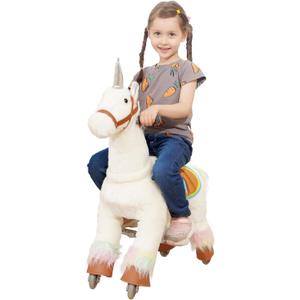 PonyFunny Small Size Ride On Horse Baby Horse Ride for Ages 3-6, Magical Unicorn Toy with Horse Riding Experience for Kids