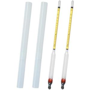 Hydrometer Meter, Hydrometer 0-200 Proof and Tralle Hydrometer, Alcoholmeter for Moonshine/Proofing Distilled, Proof Tester for Beginners and Experts Alike(2 Pcs)