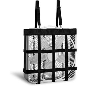 Bloomoak Adjustable Box-Fan-Holder for Horse Stall, Cool Whole House Coverage,Fits 20x20" Fans,Black,Large 27x27" (Black)