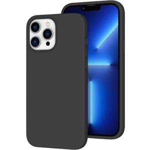 K TOMOTO Compatible with iPhone 13 Pro Max Case for Women, [Drop Protection] [Anti-Fingerprint] [Anti-Scratch] Shockproof Soft-Touch Silicone Phone Case for iPhone 13 Pro Max 6.7", Black