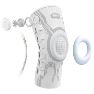 Kuangmi Knob Knee Brace for Pain Relief, Knee Support with Patella Gel Pad & Side Stabilizers, Compression Knee Sleeve for Workout, Arthritis, Joint Pain, Meniscus Tear (White, Right, Large, Single)
