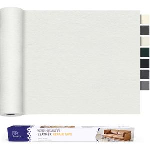 Leather Repair Patch Tape Kit, Self Adhesive Leather Repair for Furniture, Couch, Sofa, Car Seats,Office Chair,Vinyl Repair Kit.30inx16in (White)