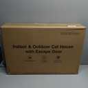 Heated Cat House for Outside, Waterproof Awning & Escape Door Heated Cat Houses for Indoor/Outdoor Cats in Winter, Elevated & Insulated Outdoor Cat Shelter for Feral Cat(Green, 25.2"x16.5"x12.2")