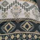 CASAAGUSTO Queen Comforter Set, 7 Pieces Olive Green Seersucker Bed in a Bag Queen Size Soft All Seasons, Bedding Sets with Comforter, Flat Sheet, Fitted Sheet, 2 Pillow Shams, 2 Pillowcases