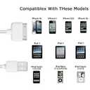 3 x iPhone 4s Cable USB Sync and Charging Cable for iPhone 4 4s 3G 3GS iPad 1 2 3 iPod Touch Nano 30 Pin Charger Cord Dock Adapter Data 3.3 Feet White