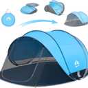 Night Cat Pop-up Beach Tent: Large Sun Shade Shelter for 2-4 Persons Picnic Sport Activities, 285 X 200 X 115 Cm