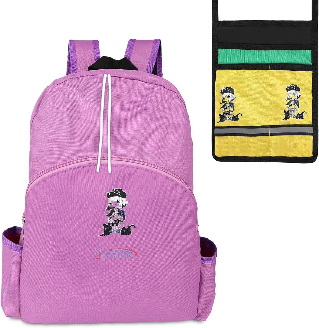 2 x Offstar Travel Backpack, Leisure Backpack, Simple Cute Backpack, Anime Theme Bag, Sports Backpack, Suitable for Lighter Days or Weekend Outings, Pink