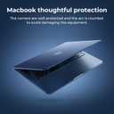 EooCoo Case Compatible with MacBook Air 13 inch M5 2026-2022 M4 M3 M2 A3449 A3240 A3113 A2681, Crystal Hard Shell Scratch Resistant Protective Cover Compatible for MacBook Air 13.6 inch, Midnight