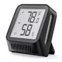 X-Sense WiFi Thermometer Indoor Hygrometer, Digital Temperature Sensor with App Control, Notification Alerts, Temperature Humidity for Bedroom, SBS50 Base Station Required (Not Included), Black