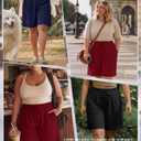 Evervibe 3 Pack Women's Plus Size Bermuda Shorts, Drawstring Elastic Waist Bermuda Active Summer Casual Shorts with Pockets (XXL)