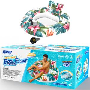 AirMyFun Motorized Pool Float, Inflatable Swimming Pool Lounger, Adult