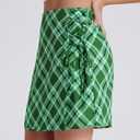 Auplus Womens Mini Skirt Basic Elastic Waist Casual Short Summer Skirts (Green, XXXL)