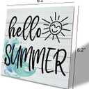Hello Summer Wood Sign, Wood Plaque Table Art Sign, Summer Sunshine Sign, Decorative Wooden Table Sign, Summer Home Decor, Signs for Home Decor Shelf, Ocean Style Table Decor, Summer Lover Sign